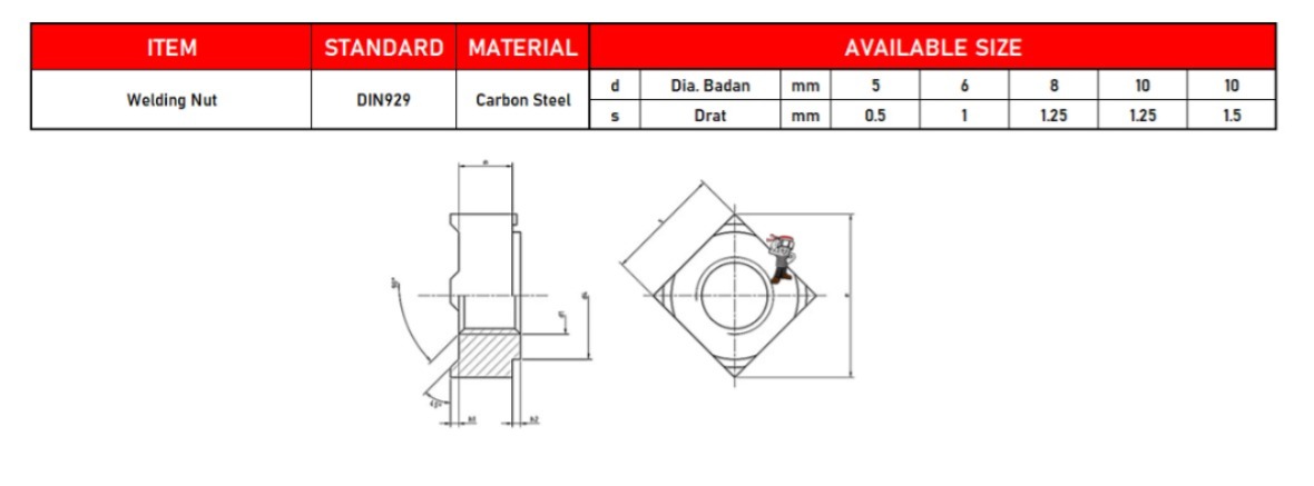 Welding Nut Mur Las