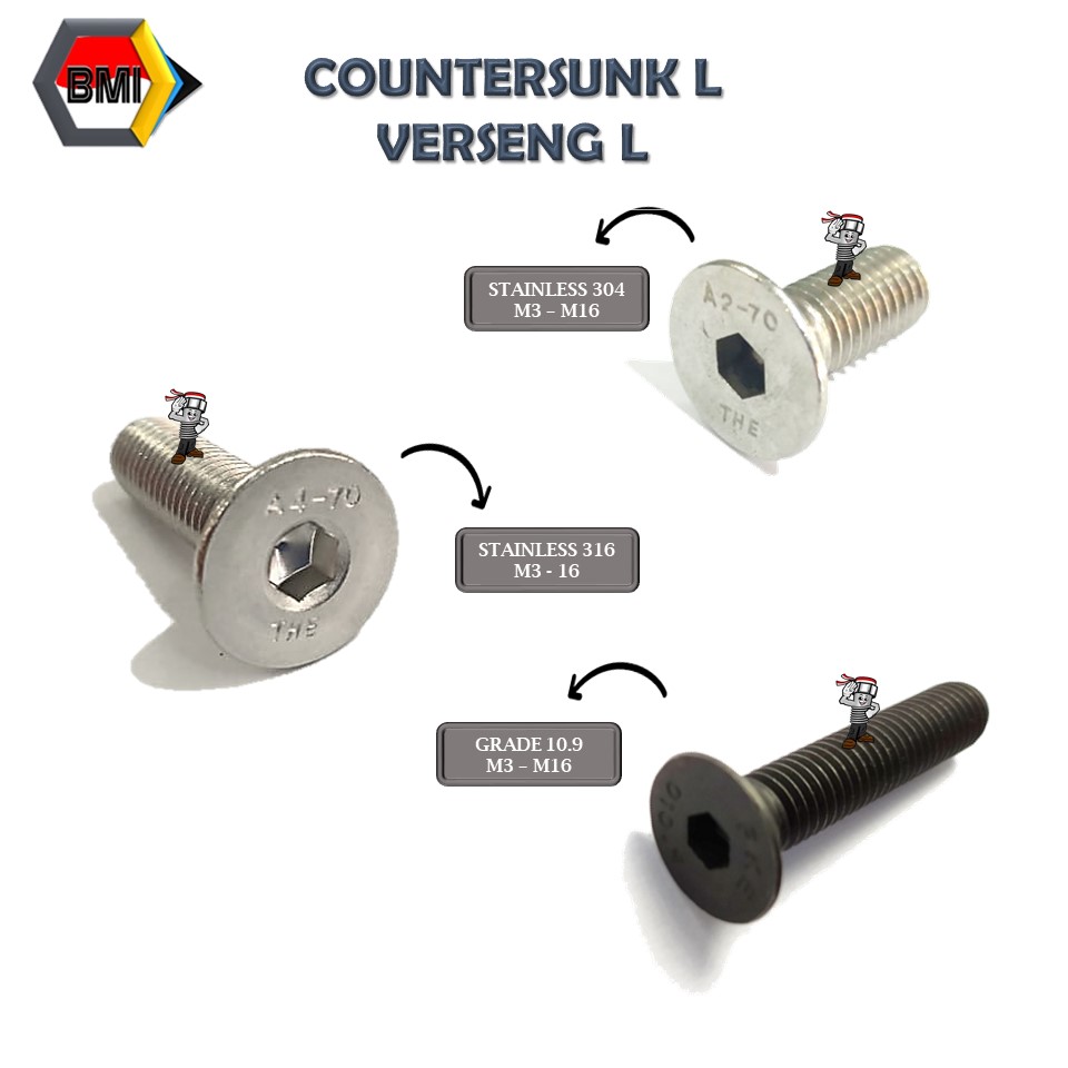 Countersunk Screw Verseng L 