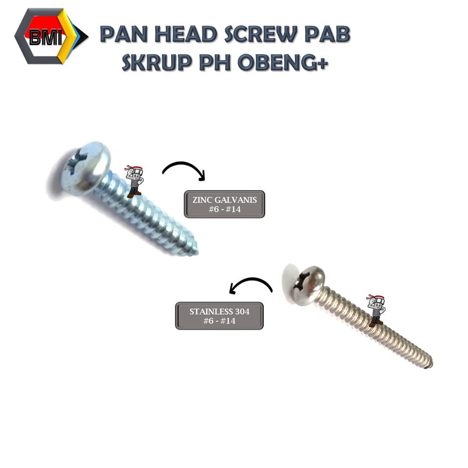 Pan Head Phillips Tapping Screw PAB+