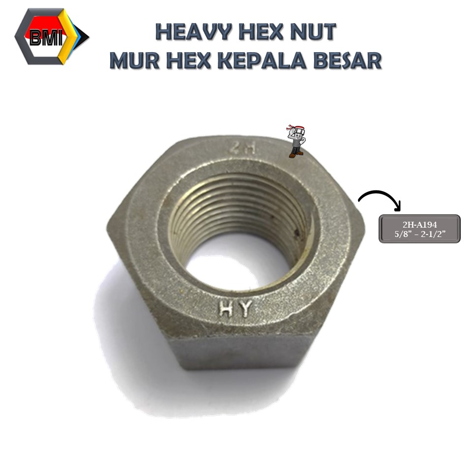 Heavy Hex Nut Mur Hex Kepala Besar